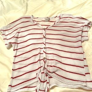 Striped button down blouse
